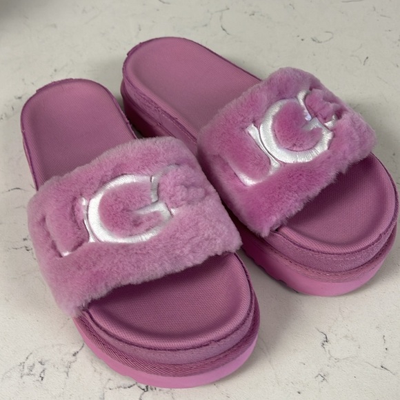 UGG Laton Fur Slide 111236 Wildflower Fluff Size 8 - Picture 12 of 16